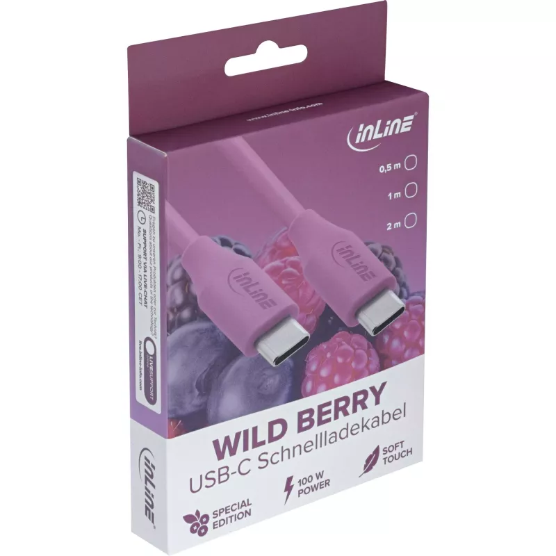 InLine 35892P USB-kaabel USB 2.0 2 m USB C Violetne