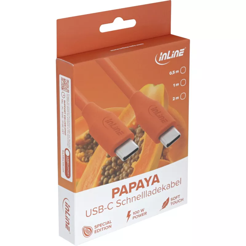 USB kaabel InLine 35892O 2m USB C oranž USB 2.0 0.48 Gbit/s