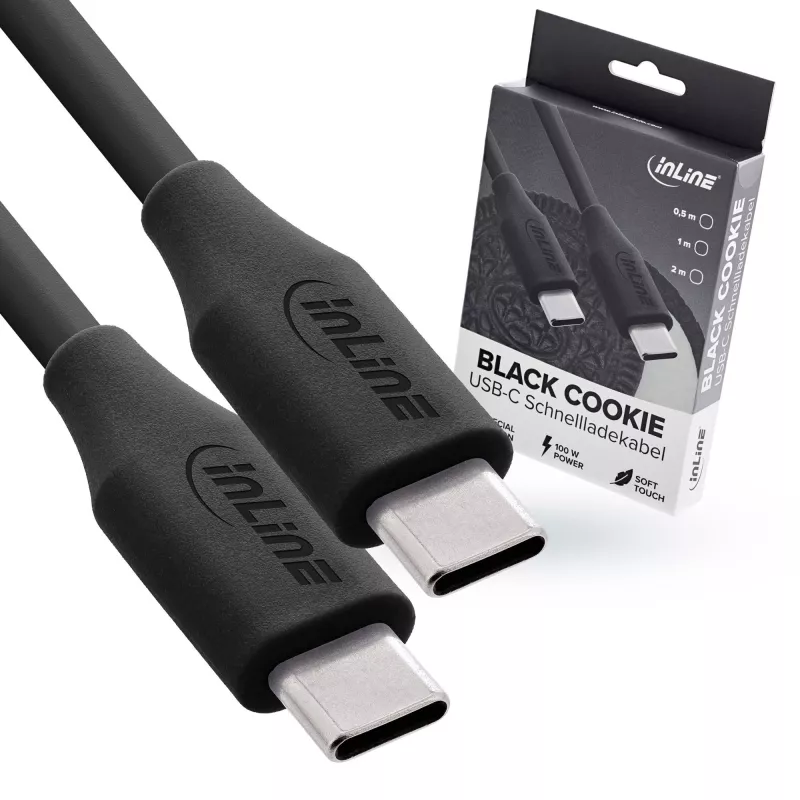 USB-kaabel InLine 35892 2m USB C Must USB 2.0 0,48 Gbit/s
