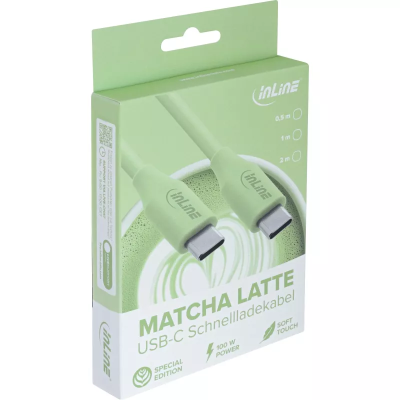 USB-kaabel InLine 35891G 1 m USB C roheline USB 2.0 0,48 Gbit/s