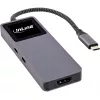 USB-C liidese jaotur InLine 35392D USB 3.2 Gen 2 Type-C hostilt HDMI-le, USB-A-le, USB-C-le 10000 Mbit/s Hall