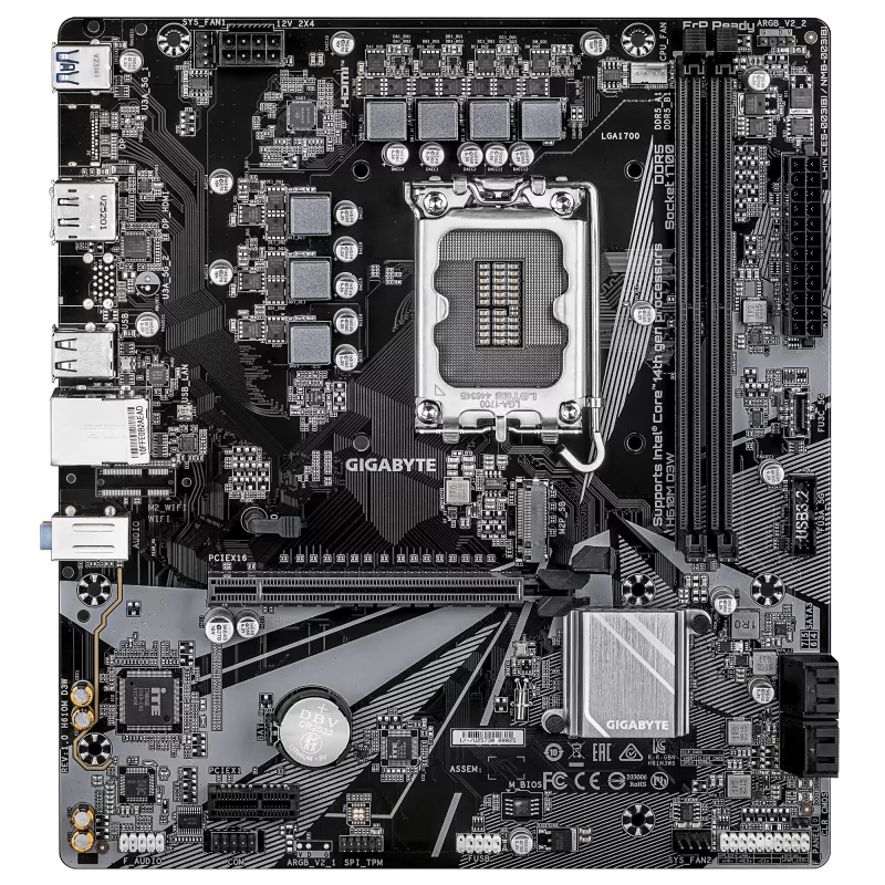 Emaplaat GIGABYTE H610M D3W LGA1700 12.–14. põlvkonna Inteli protsessoritele, 5+1+1 VRM, DDR5 kuni 5600 MHz, 128 GB, PCIe 3.0 M.2, 1GbE, USB 3.2 Gen1