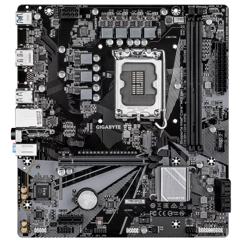 GIGABYTE H610M D3W WIFI6 emaplaat – toetab 14. põlvkonna Inteli Core protsessoreid, 5+1+1 faasi VRM, kuni 5600 MHz DDR4, 1xPCIe 3.0 M.2, Wi-Fi 6, 1GbE LAN, USB 3.2 Gen 1