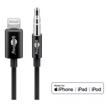 Heliühenduskaabel Goobay Apple Lightning 3,5 mm 1 m Must