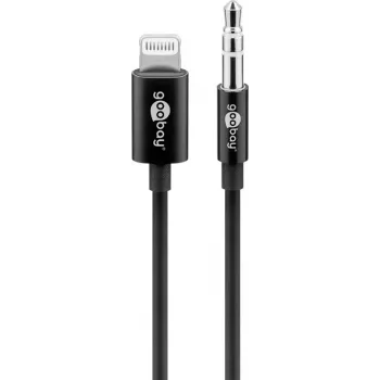 Heliühenduskaabel Goobay Apple Lightning 3,5 mm 1 m Must