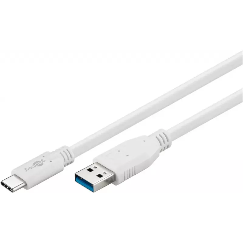 USB-kaabel Goobay 67188 USB 3.2 Gen 1 1m USB C USB A Valge