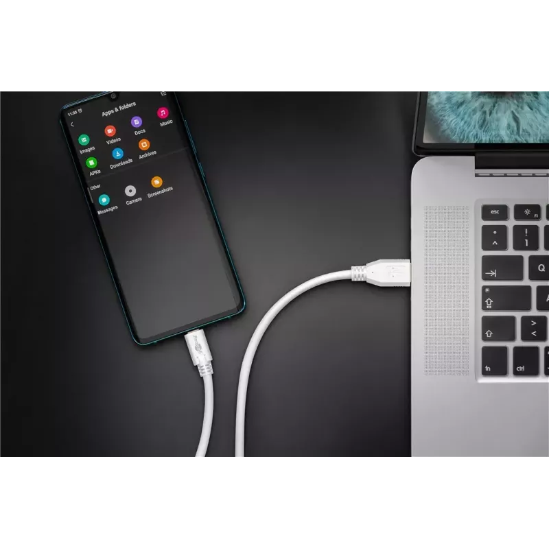 USB-kaabel Goobay 67188 USB 3.2 Gen 1 1m USB C USB A Valge