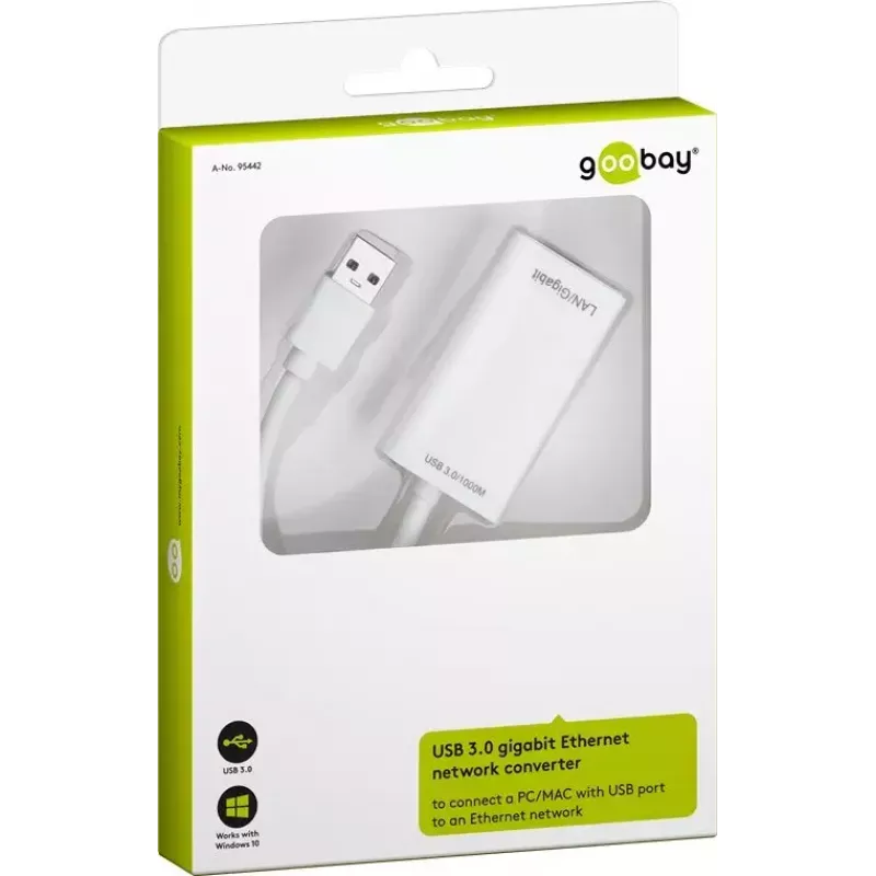 USB 3.0 Gigabit Ethernet võrguadapter Goobay 95442