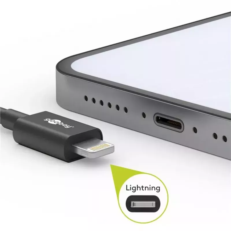 Lightning USB laadimis- ja sünkroonimiskaabel Goobay 72906