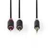 Audiokaabel Nedis CABW22200AT10 1m 3,5mm 2xRCA Antratsiit