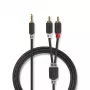 Audio kaabel Nedis CABW22200AT20 2m 3.5mm 2 x RCA Antratsiit