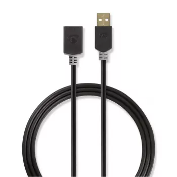 USB-kaabel Nedis CCBW60010AT20 2 m USB 2.0 USB A Antratsiit