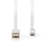 USB-kaabel Nedis CCBW60500WT10 1m USB 2.0 A isas-Micro-USB B isas, valge
