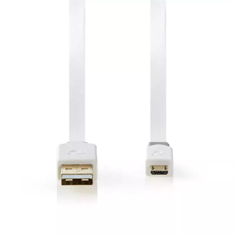 USB-kaabel Nedis CCBW60500WT10 1m USB 2.0 A isas-Micro-USB B isas, valge