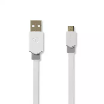 USB-kaabel Nedis CCBW60500WT10 1m USB 2.0 A isas-Micro-USB B isas, valge