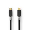 USB-kaabel Nedis CCBW64020AT20 USB4 Gen 2x2 2 m USB C must hõbedane