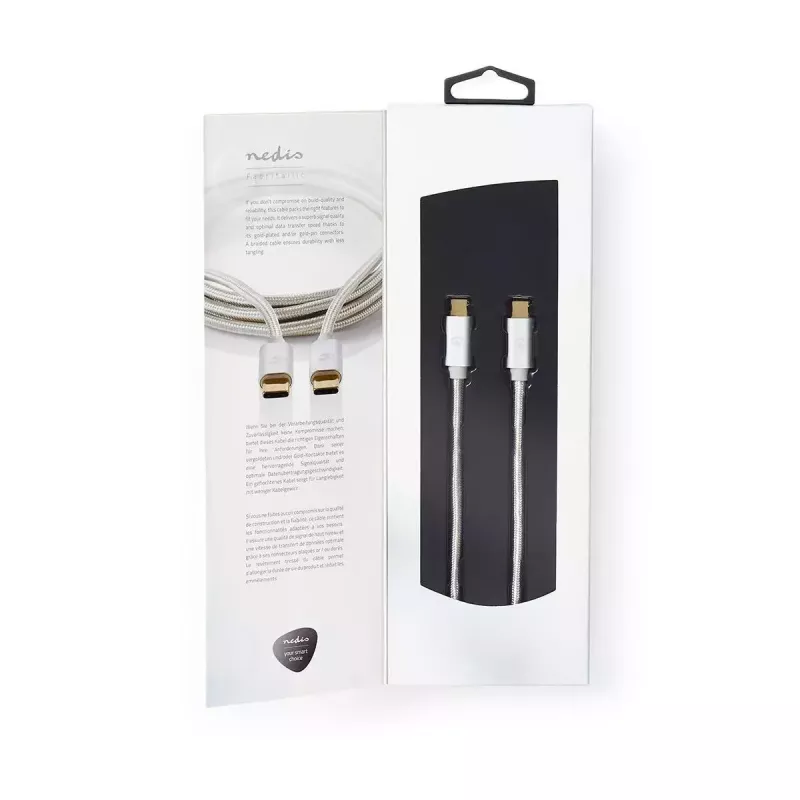 USB-kaabel Nedis CCTB60700AL20 2m USB C Alumiinium USB 2.0