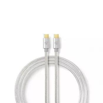 USB-kaabel Nedis CCTB60700AL20 2m USB C Alumiinium USB 2.0
