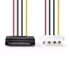 Nedis CCGP73520VA015 sisemine toitekaabel 0,15 m 2 x SATA 15-pin Molex 4-pin