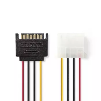Nedis CCGP73520VA015 sisemine toitekaabel 0,15 m 2 x SATA 15-pin Molex 4-pin