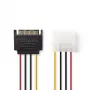 Nedis CCGP73530VA015 sisemine toitekaabel 0,15 m SATA 15-kontaktiline Molex 4-kontaktiline