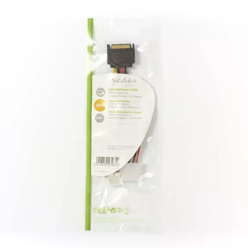 Nedis CCGP73550VA015 sisemine toitekaabel 0,15 m SATA 15-pin isane