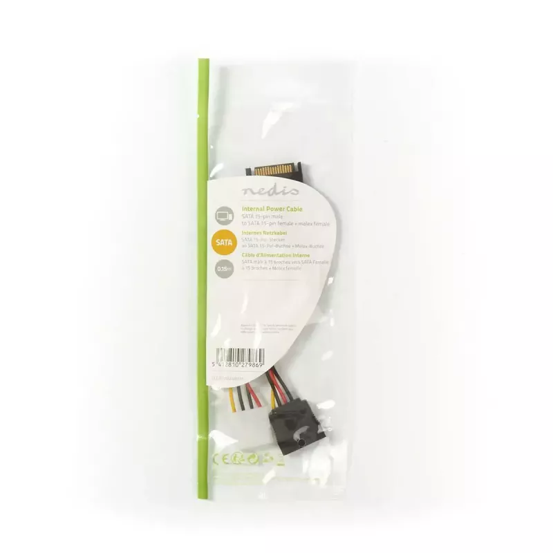 Nedis CCGP73555VA015 sisemine toitekaabel 0.15 m SATA 15-kontaktiline Molex