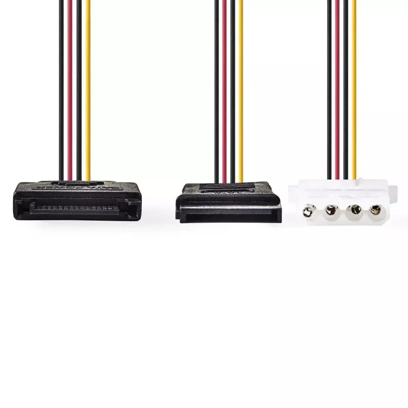 Nedis CCGP73555VA015 sisemine toitekaabel 0.15 m SATA 15-kontaktiline Molex