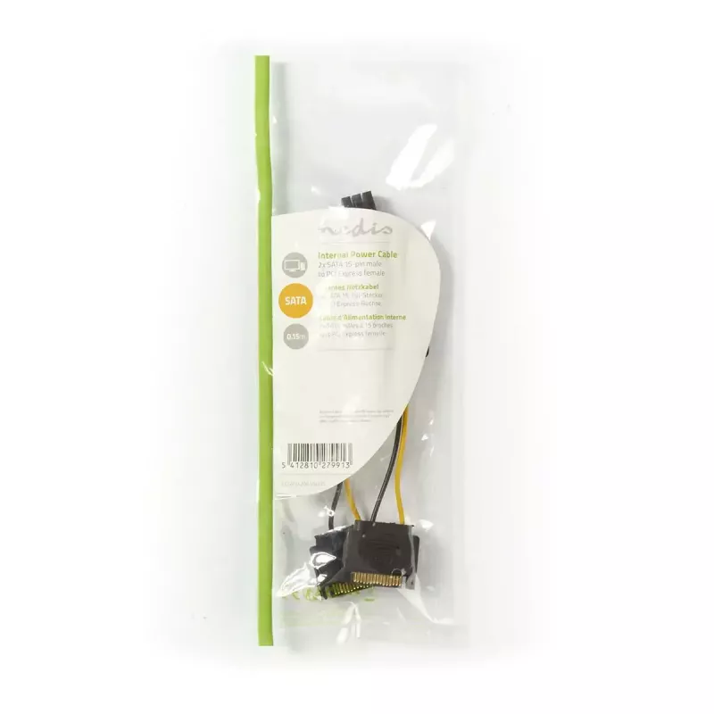 Sisemine toitekaabel Nedis CCGP74205VA015 0,15 m 2 x SATA 15-kontaktiline PCI-E 6-kontaktiline