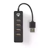 USB-jaotur Nedis UHUBU2420BK USB 2.0 480 Mbit/s Must