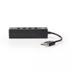 USB-jaotur Nedis UHUBU2420BK USB 2.0 480 Mbit/s Must