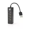 USB-jaotur Nedis UHUBU2420BK USB 2.0 480 Mbit/s Must
