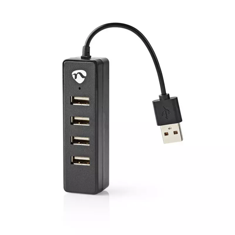 USB-jaotur Nedis UHUBU2420BK USB 2.0 480 Mbit/s Must