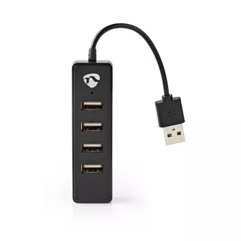 USB-jaotur Nedis UHUBU2420BK USB 2.0 480 Mbit/s Must