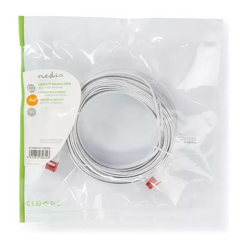 Nedis CCGP85216WT100 võrgukaabel Valge 10 m Cat6 U/UTP