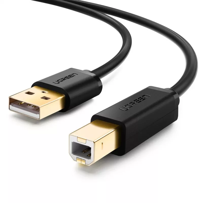 USB 2.0 kaabel UGREEN 10350 — USB A USB B-le, 1,5 m, kullatud kontaktid, must