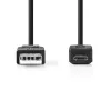 Nedis USB-kaabel USB 2.0 3m USB A Micro-USB B Must