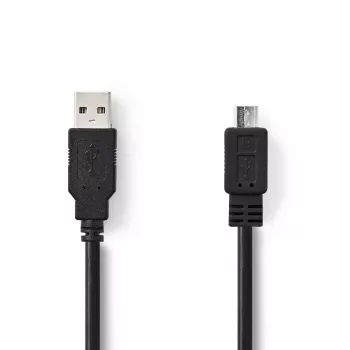 Nedis USB-kaabel USB 2.0 3m USB A Micro-USB B Must