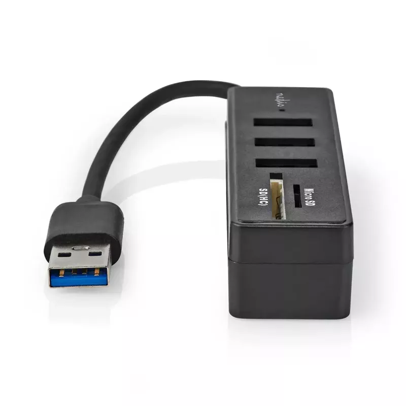 USB-jaotur Nedis CCGB61250BK01 USB 3.2 Gen 1 Type-A 5000 Mbit/s Must