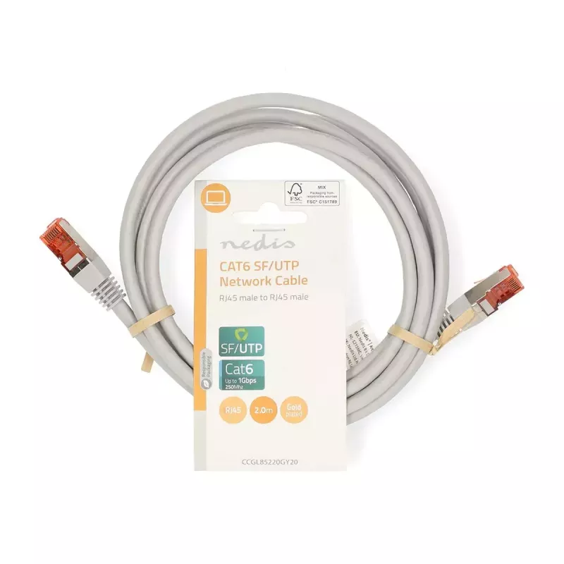 Võrgukaabel Nedis CCGL85220GY20 RJ-45 Cat6 2 m Hall