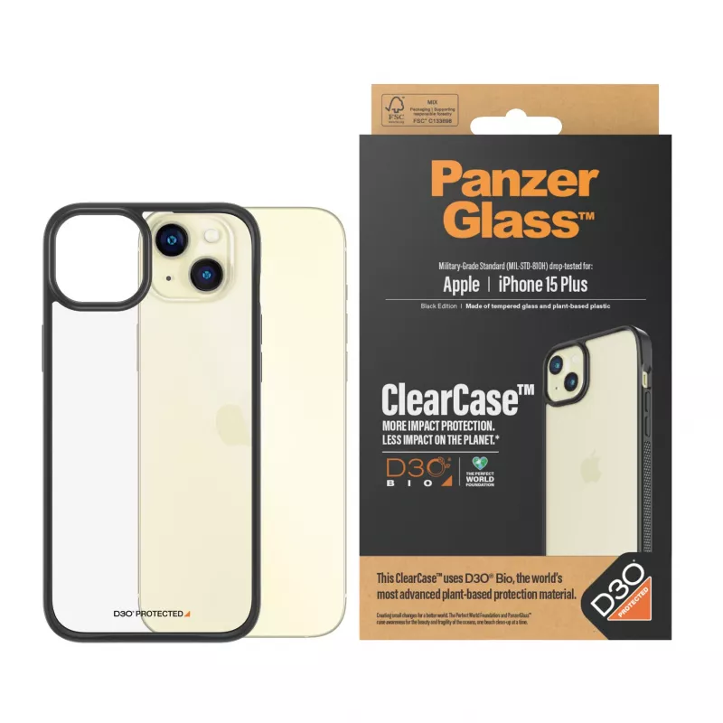 PanzerGlass ® ClearCase läbipaistev & D3O® iPhone 15 Plus