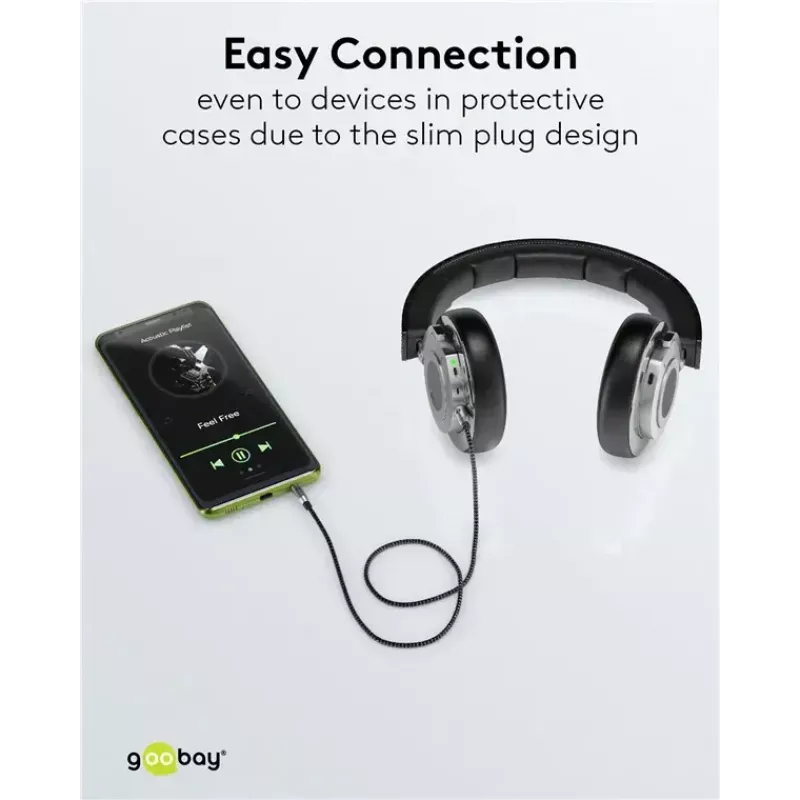 Audio kaabel WENTRONIC Goobay 65275 — 3 m, 3.5 mm TRS isane–isane, kullatud kontaktid, magnetiliselt varjestatud
