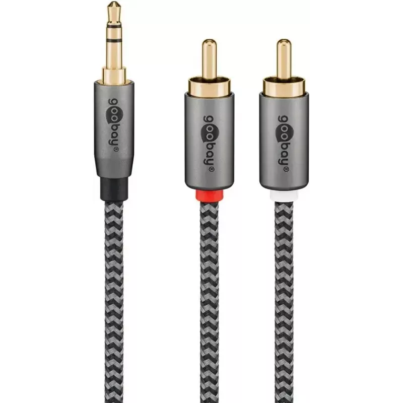 Helikaabel WENTRONIC Goobay 65289 — 3 m, 3,5 mm isane kuni 2×RCA isane, vask, kullatud kontaktid