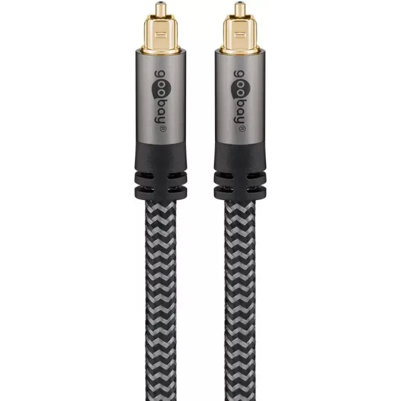 Helikaabel Goobay (WENTRONIC) 65306 — 3 m TOSLINK isane-isane, vask, kullatud kontaktidega, must/hõbedane