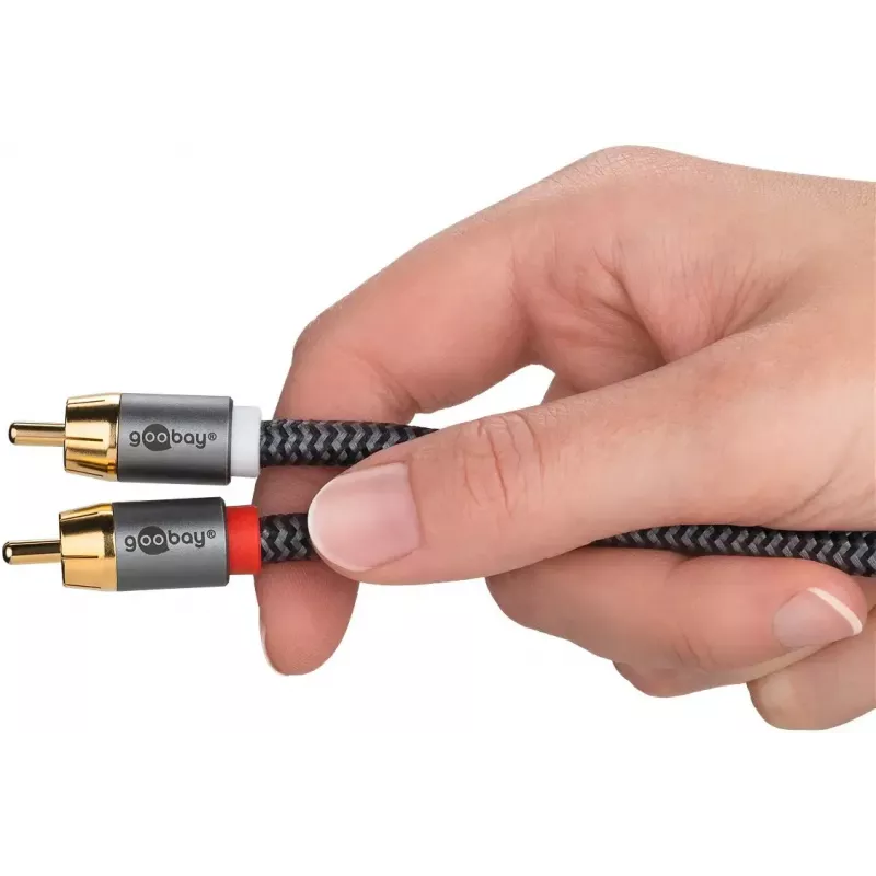 Audio kaabel WENTRONIC Goobay 65301 — 3 m, 2×RCA pistikule RCA, vaskjuhtmed, kullatud kontaktid, magnetiliselt varjestatud