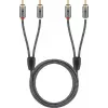 Helikaabel WENTRONIC Goobay 65291 — 2×RCA isane 2×RCA isasele, 0,5 m, vask, kullatud kontaktid, magnetiliselt varjestatud