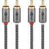 Helikaabel WENTRONIC Goobay 65291 — 2×RCA isane 2×RCA isasele, 0,5 m, vask, kullatud kontaktid, magnetiliselt varjestatud