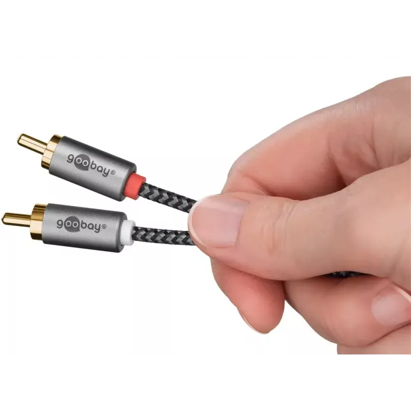 Audio kaabel WENTRONIC Goobay 65294 — 2×RCA isane 2×RCA isasele, 3 m, vask, kullatud kontaktid, magnetiliselt varjestatud