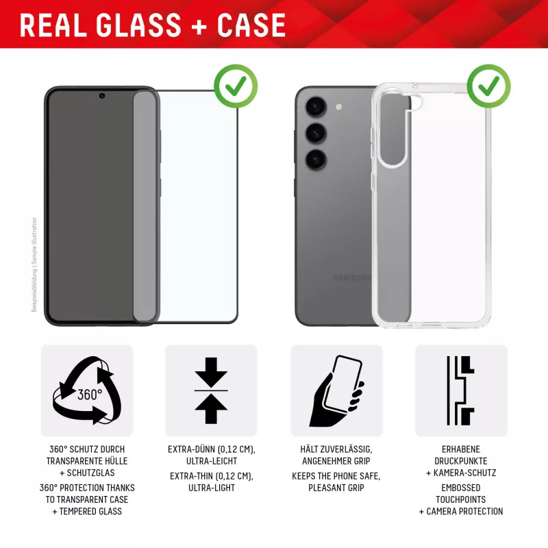 Displex ekraanikaitse + ümbris Samsung Galaxy S24 Ultra jaoks, Eco paigaldusraam, täiskate