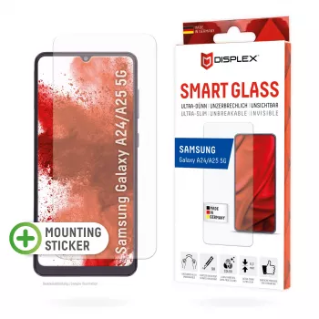 Displex Smart Glass (9H) Samsung Galaxy A24/A25 5G-le, paigalduskleebis, purunemiskindel